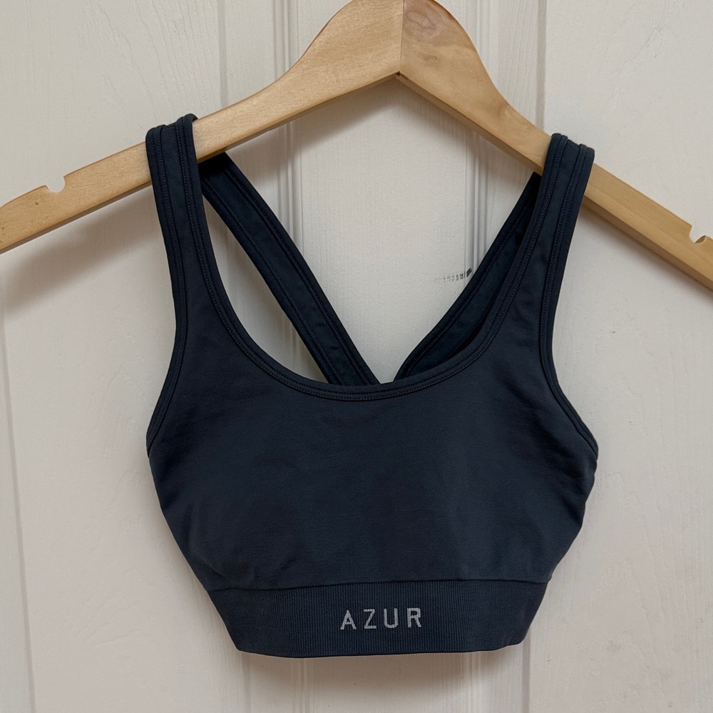 Azur Seamless Sports Bra (Blue, Small)